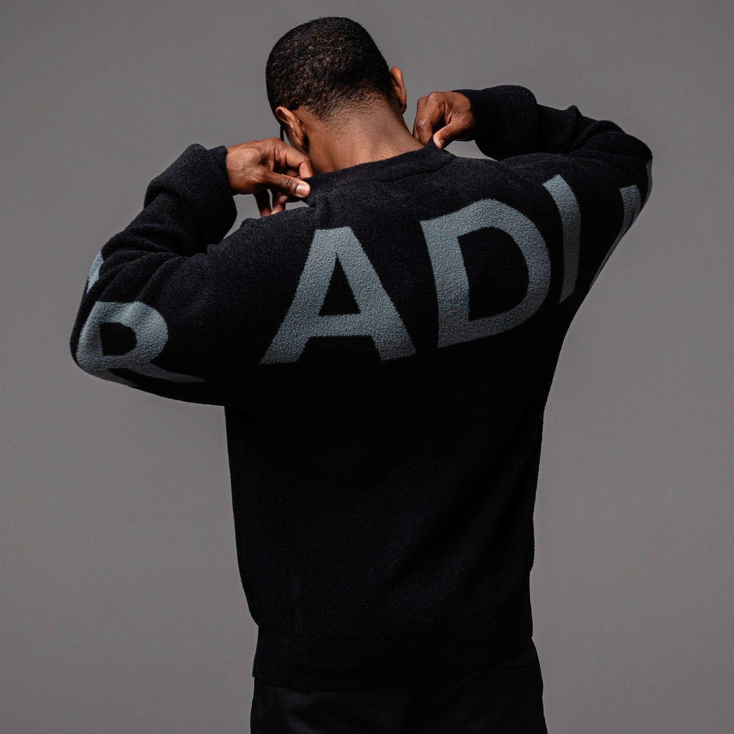 Black Knitted Sweatshirt