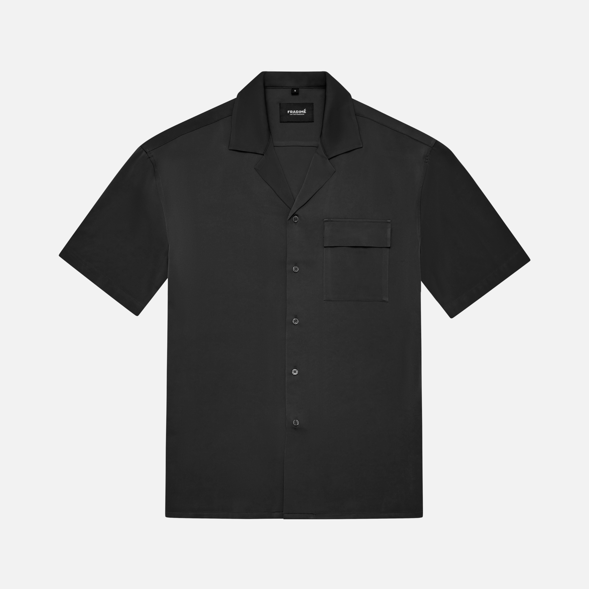 Blank Satin Relaxed Fit Shirt - Black | Fradimé – Fradime