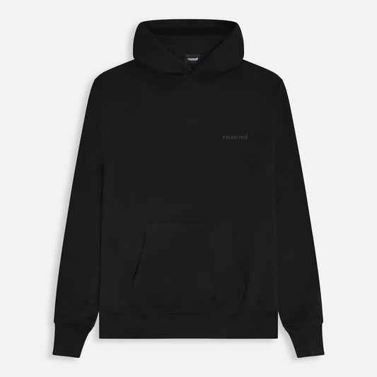 FUNDAMENTAL OVERSIZED BLACK ON BLACK SMALL LOGO HOODIE - BLACK