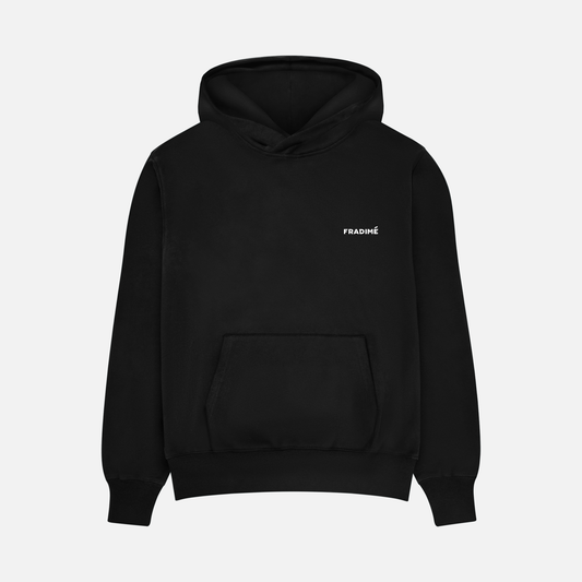 FUNDAMENTAL SLIM-FIT SMALL LOGO HOODIE - BLACK