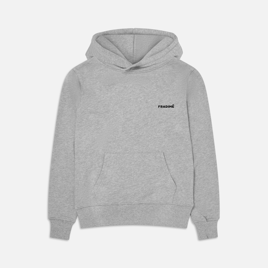 FUNDAMENTAL SLIM-FIT SMALL LOGO HOODIE - MARL GREY