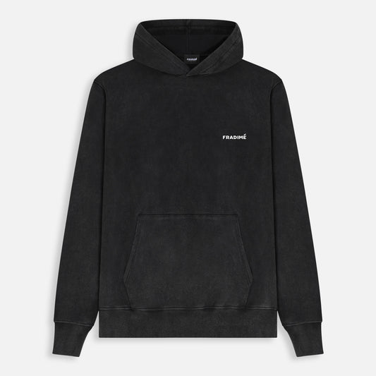 FUNDAMENTAL OVERSIZED SMALL LOGO HOODIE - VINTAGE BLACK