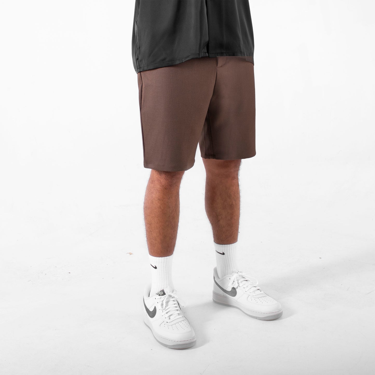 BLANK RELAXED FIT SHORTS - BROWN