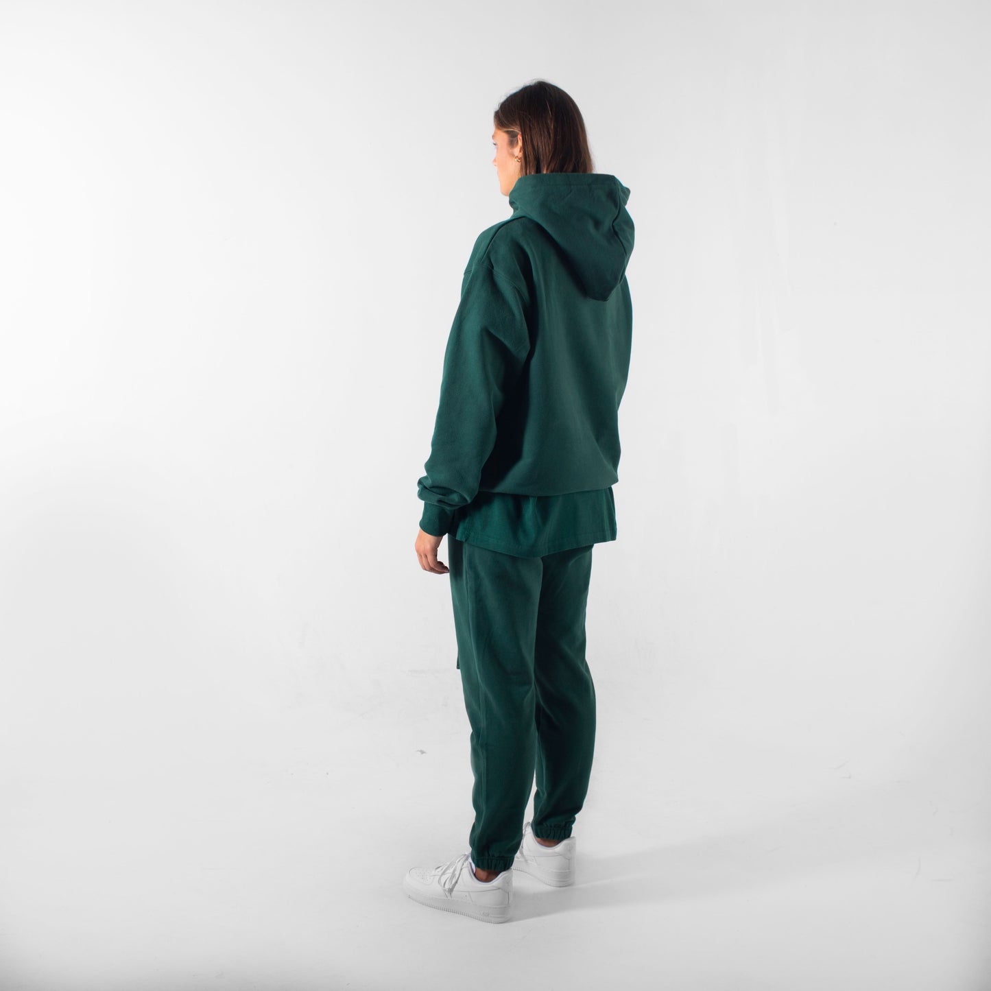 VARSITY OVERSIZED LOGO HOODIE - GREEN