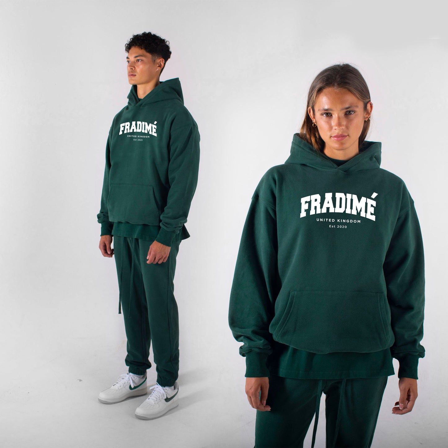 VARSITY OVERSIZED LOGO HOODIE - GREEN