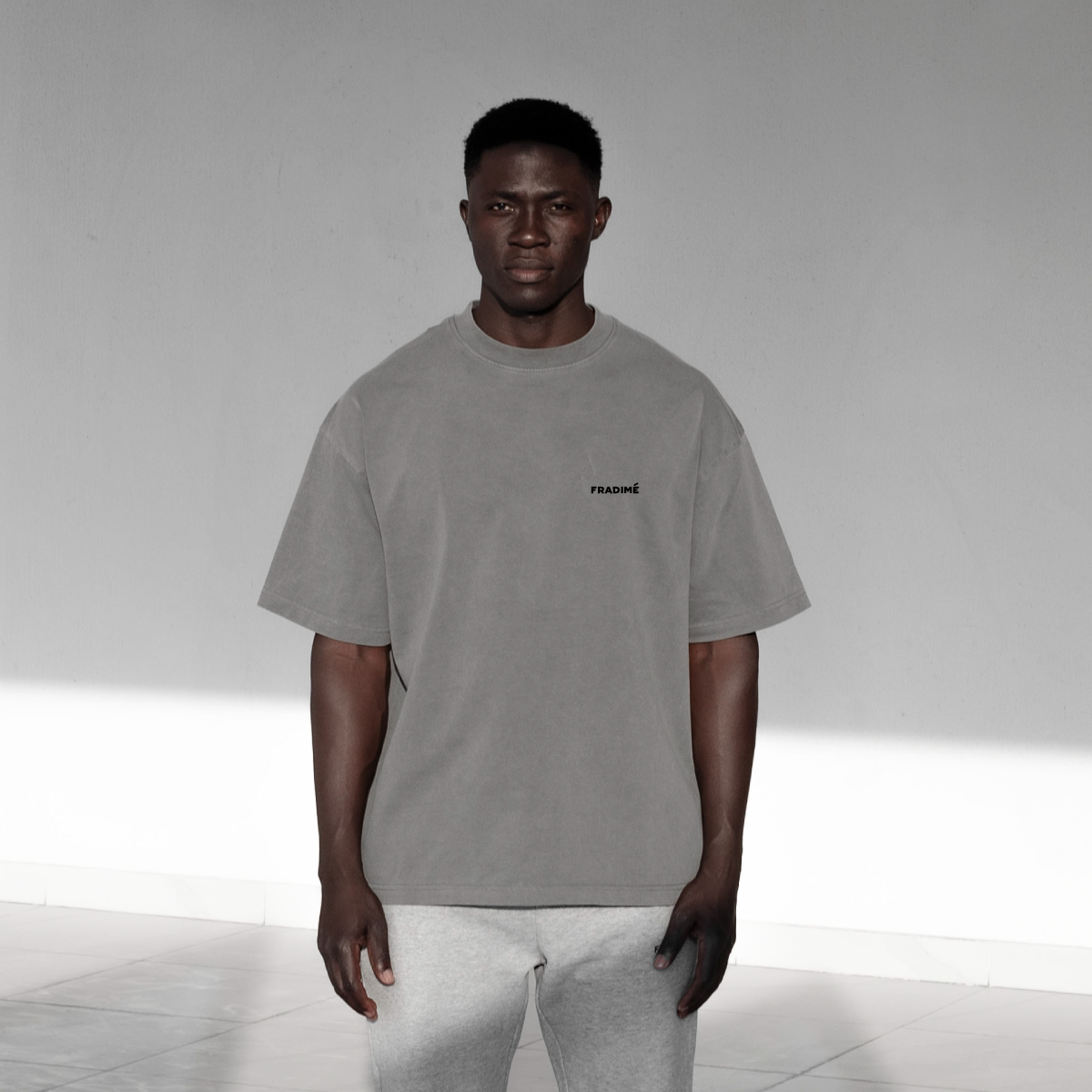 FUNDAMENTAL OVERSIZED SMALL LOGO T-SHIRT - GREY